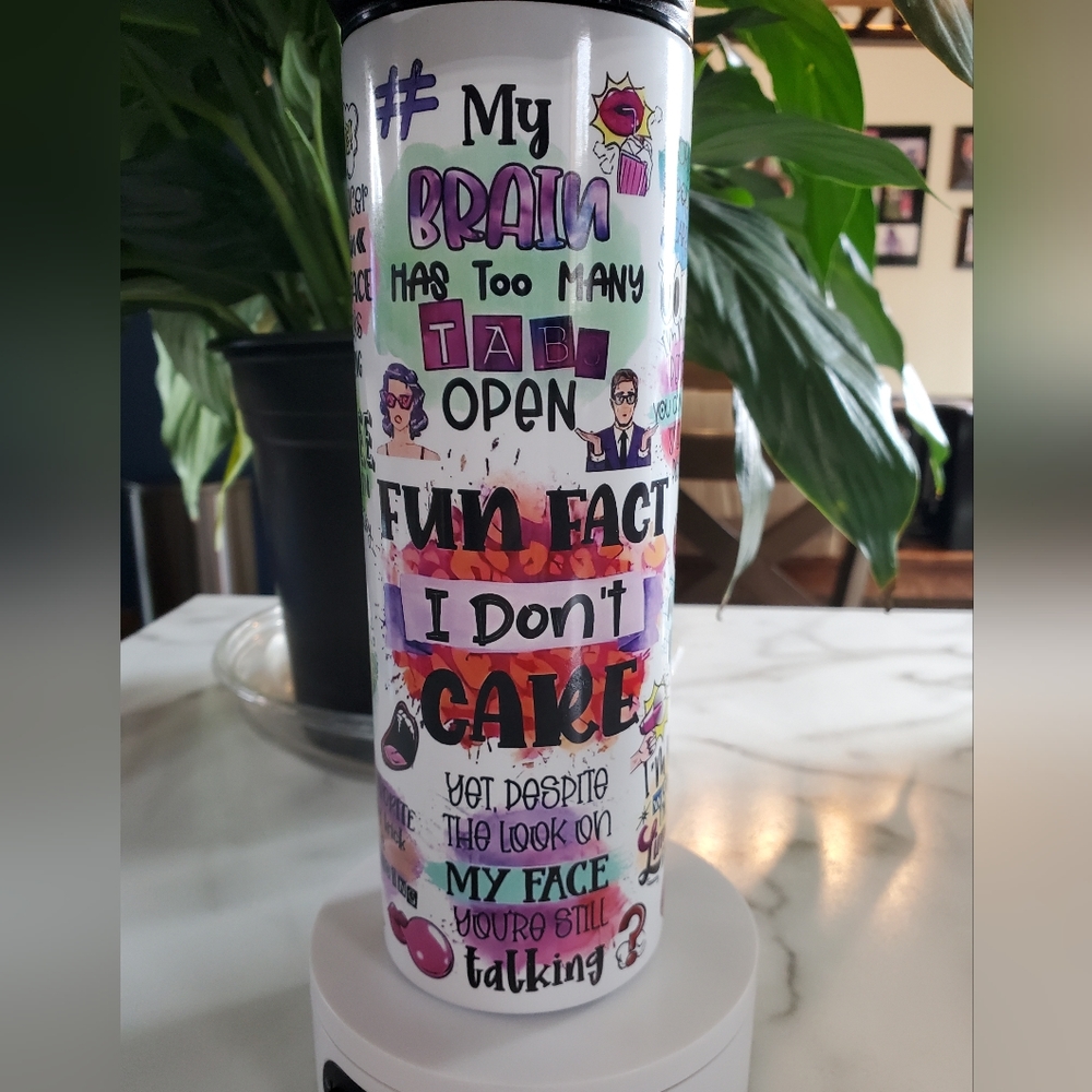 FUN FACT I DON'T CARE  Sarcastic Funny Quotes 20oz Tumbler with duo lids 🎉sale